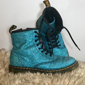 Blue glittered excellent condition dr martens